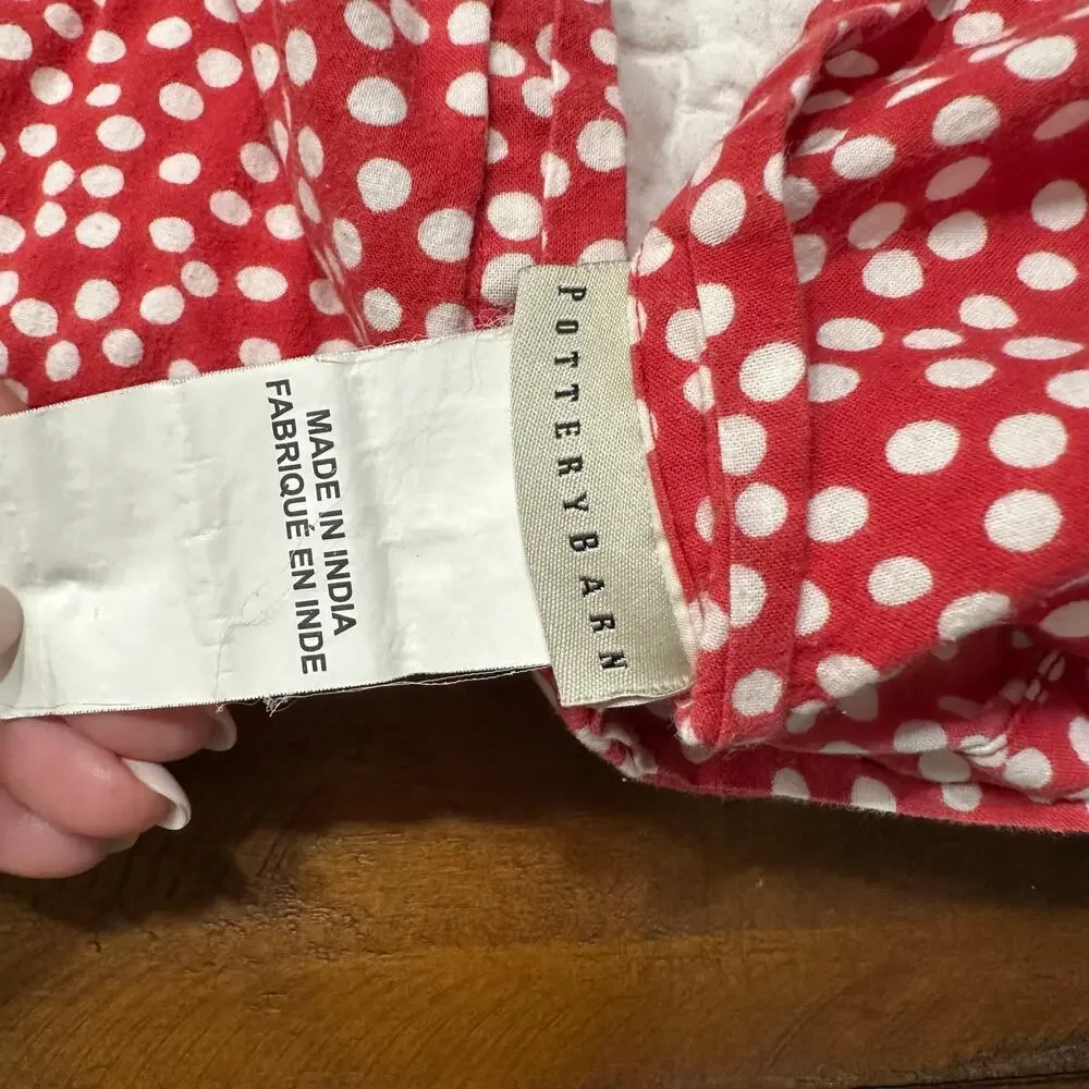 Pottery Barn Mix & Match Patchwork Red Polka Dot Shams Set of 2 Standard Cotton
